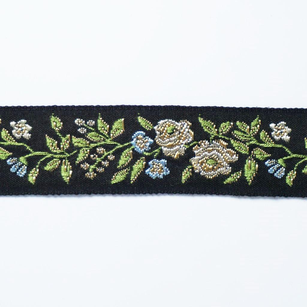 Webband Trachtenband Blumenranke 30mm
