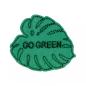 Preview: Bügelbild Applikation Blatt grün "Go Green" recycled