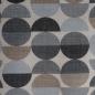 Preview: Beschichtete Baumwolle Deko Kreise retro blau grau taupe