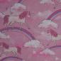 Preview: REST Baumwollstoff Motivdruck Einhorn auf Regenbogen rosa
