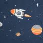 Preview: Baumwollstoff Motivdruck Raketen Planeten Weltraum blau
