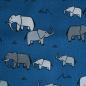 Preview: Baumwollstoff Motivdruck Elefanten grau blau