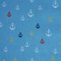 Preview: Baumwollstoff Motivdruck Anker hellblau