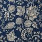 Preview: Voile leichte Baumwolle Blüten Ranken dunkelblau beige