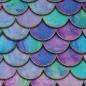 Preview: Baumwollstoff Motivdruck Meerjungfrau Schuppen türkis lila