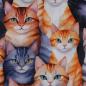 Preview: Baumwollstoff Motivdruck digital Katzen allover