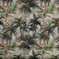 Preview: Leichte Baumwolle Hemdenstoff Palmen Papageien grün khaki