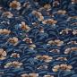 Preview: Viskose Druck Blumen blau beige