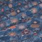 Preview: Viskose Druck Aquarellblüten auf rauchblau
