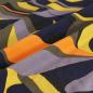 Preview: Viskose Druck Retro Formen allover gelb blau grau