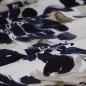 Preview: Viskose Druck Satin Blüten creme blau beige