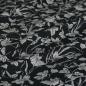 Preview: Viskose Lyocell kittweiße Blüten Blätter auf schwarz