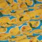 Preview: Viskose Druck Zitronen gelb türkis