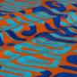 Preview: Viskose Druck grafisches Muster türkis blau orange