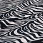 Preview: Viskose Druck Animalprint Zebra schwarz hellbeige