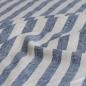 Preview: Leinen Baumwolle Mix Blockstreifen blau natur