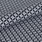 Preview: Bengaline Jacquard geometrisches Muster schwarz weiß