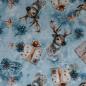Preview: Dekostoff Halbpanama Hirsch Geschenke Eiskristalle blau