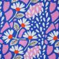Preview: Dekostoff Canvas abstrakte Blüten weiß blau rosa