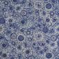 Preview: Dekostoff Mischgewebe blaues Blütenmeer Leinenoptik
