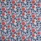 Preview: Dekostoff Baumwolle Leinen Blüten Blätterranken blau rot