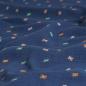 Preview: Musselin Double Gauze kleine bunte Schmetterlinge auf blau
