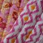 Preview: Musselin Stepper Doubleface Blüten Rauten pink orange