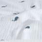 Preview: Musselin Double Gauze kleine Wale blau ecru