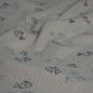 Preview: Musselin Double Gauze Fische auf kittbeige