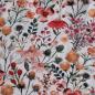 Preview: Baumwolljersey Blumenwiese Rottöne auf ecru