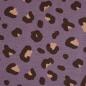 Preview: French Terry Leo Animalprint pflaumenviolett