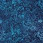 Preview: Baumwolljersey Zeichnungen Blüten Kringel blau türkis