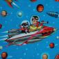 Preview: French Terry Kinder Retro Spacemotive türkisblau