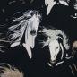 Preview: Baumwolljersey Pferde schwarz braun – FVJ