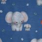 Preview: Baumwolljersey Elefanten mit Apfel blau – FVJ