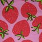Preview: Baumwolljersey Big Erdbeere rosa rot