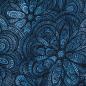 Preview: Baumwolljersey Blumen Strichzeichnung blau - FVJ