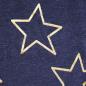 Preview: French Terry jeansblau mit goldenen Sternen