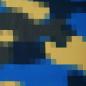 Preview: REST French Terry Pixel Camouflage blau gelb