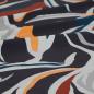 Preview: Viskosejersey abstrakt dunkelgrau petrol rost orange