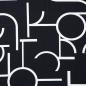 Preview: Romanitjersey abstrakte Zeichen schwarz ecru
