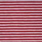 Preview: Baumwolljersey Streifen 3mm rot weiß gestreift
