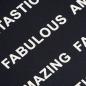 Preview: Sweat Stoff Textprint Amazing schwarz ecru - Bio