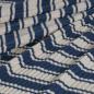 Preview: Rippenstrick Retrostreifen blau ecru