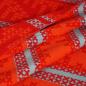 Preview: Jacquard-Strick Doubleface Blockstreifen X orange grau - Bio