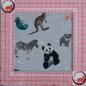Preview: French Terry Tiere Zebra Koala Känguru Panda Chamäleon grau