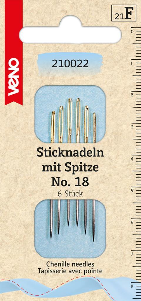 Sticknadeln mit Spitze No.18 6Stk.