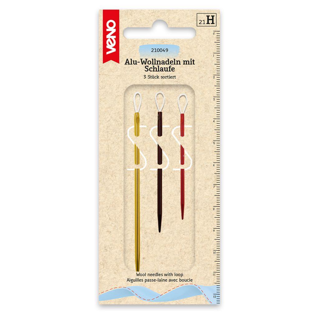 Alu-Wollnadeln mit Schlaufe 3-Stk.