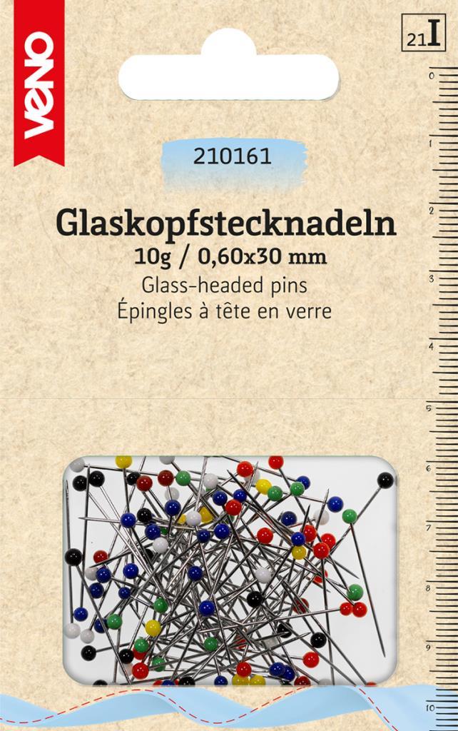 Glaskopf-Stecknadeln 30x0,6mm 10g