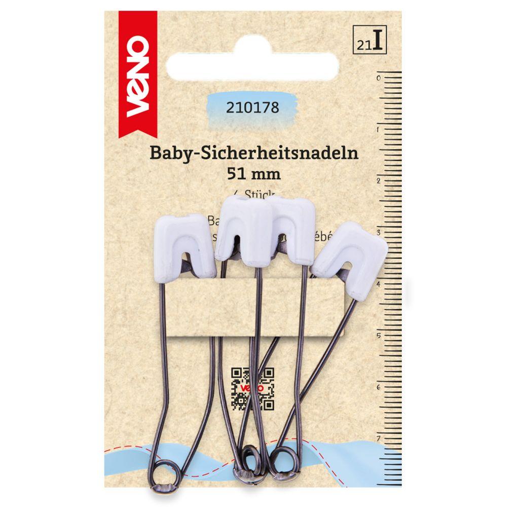 Baby-Sicherheitsnadeln Edelstahl 51mm 4Stk.